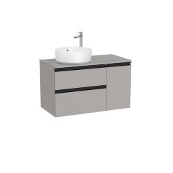 The Gap Pour Lavabo À Gauche 900 Mm Gris Moyen Mat/Poignées Noires - ROCA A851503547 