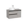 The Gap Pour Lavabo À Gauche 900 Mm Gris Moyen Mat/Poignées Noires - ROCA A851503547