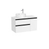 The Gap Pour Lavabo À Gauche 900 Mm Blanc Mat/Poignées Noires - ROCA A851503509 