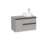 The Gap Pour Lavabo À Droite 900 Mm Gris Moyen Mat/Poignées Noires - ROCA A851502547