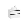The Gap Meuble 2T Pour Vasque À Poser 600 Mm Blanc Mat/Poignées Noires - ROCA A851500509