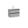 The Gap Unik Compact 2 Tiroirs 700 Mm Gris Moyen Mat/Poignées Noires - ROCA A851496547