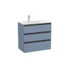 The Gap Unik 3 Tiroirs Lavabo À Gauche 800 Mm Bleu Mat/ Poignées Noires - ROCA A851487548