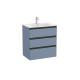 The Gap Unik 3 Tiroirs 700 Mm Bleu Mat/ Poignées Noires - ROCA A851485548