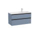 The Gap Unik 2 Tiroirs Lavabo À Droite 1000 Mm Bleu Mat/ Poignées Noires - ROCA A851482548
