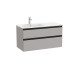 The Gap Unik 2 Tiroirs Lavabo À Gauche 1000 Mm Gris Moyen Mat/Poignées Noires - ROCA A851481547