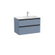 The Gap Unik 2 Tiroirs Lavabo À Droite 800 Mm Bleu Mat/ Poignées Noires - ROCA A851480548