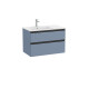 The Gap Unik 2 Tiroirs Lavabo À Gauche 800 Mm Bleu Mat/ Poignées Noires - ROCA A851479548