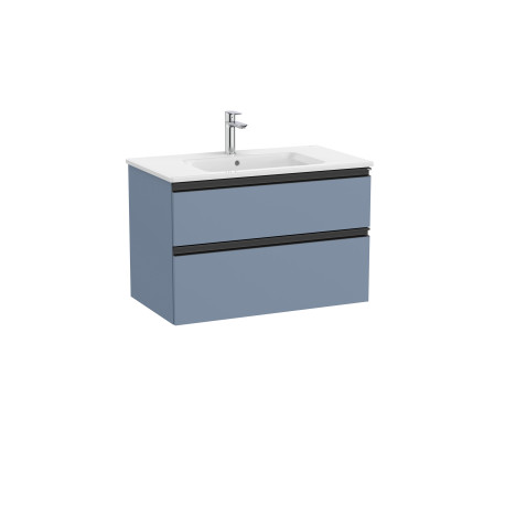 The Gap Unik 2 Tiroirs 800 Mm Bleu Mat/ Poignées Noires - ROCA A851478548 