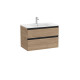 The Gap Unik 2 Tiroirs 800 Mm Noyer/Poignées Noires - ROCA A851478517