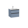 The Gap Unik 2 Tiroirs 600 Mm Bleu Mat/ Poignées Noires - ROCA A851476548