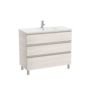 The Gap Unik 3T Lavabo Centré Slim 1000 Mm Frêne Nordic/Poignées Nickel Mat - ROCA A851853434 
