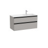 The Gap Unik 2 Tiroirs Lavabo À Droite 1000 Mm Gris Moyen Mat/Poignées Noires - ROCA A851482547 
