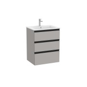 The Gap Unik 3 Tiroirs 600 Mm Gris Moyen Mat/Poignées Noires - ROCA A851484547 