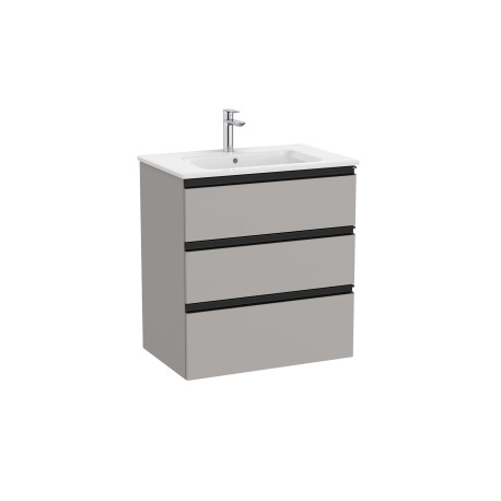 The Gap Unik 3 Tiroirs 700 Mm Gris Moyen Mat/Poignées Noires - ROCA A851485547 