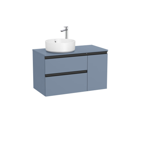 The Gap Pour Lavabo À Gauche 900 Mm Bleu Mat/ Poignées Noires - ROCA A851503548 