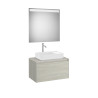 Ona Pack Meuble 1T+Plan Pr Lav Centré+Miroir 800 Chêne Bl-Roca A851712512 