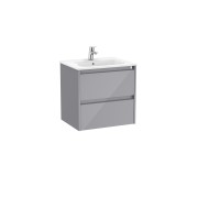 Ensemble meuble 2 tiroir et lavabo 480 x 630 Gris Galet Brillant Tenet - Roca A851775516