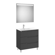 Aleyda Pack 3 Tiroirs Lavabo À Gauche 800 Mm Noir Mat - ROCA A851845523 