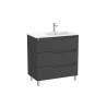 Aleyda Unik 3 Tiroirs Lavabo À Droite 800 Mm Noir Mat - ROCA A851823523 