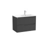 Aleyda Unik 2 Tiroirs Lavabo À Droite 800 Mm Noir Mat - ROCA A851815523 