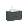 Ona Meuble 2 Tiroirs Pr Lavabo Centré + Plan 1000Mm Vert Mat-Roca A851730513 