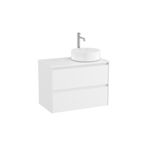 Ona Meuble 2 Tiroirs Pr Lavabo Droite + Plan 800Mm Blanc Mat-Roca A851727509 