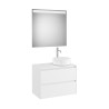 Ona Pack Meuble 2T+Plan Pr Lav Dte+Miroir 800 Blanc Mat-Roca A851715509 