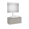 Ona Pack Meuble 1T+Plan Pr Lav Centré+Miroir 1000 Gris Mat-Roca A851714510 