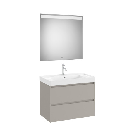 Ona Pack 2 Tiroirs 800Mm Lavabo Centré Gris Mat-Roca A851707510 