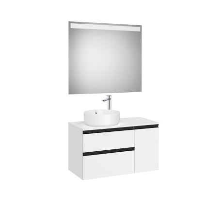 The Gap Pack Pour Vasque À Poser À Gauche 900Mm Blanc Mat/Poignées Noires - ROCA A851534509 