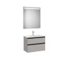 The Gap Pack Compact 2T (Unik+Miroir) 700Mm Gris Moyen Mat/Poignées Noires - ROCA A851527547 