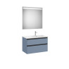 The Gap Pack 2T Lavabo À Gauche (Unik+Miroir) 800Mm Bleu Mat/ Poignées Noires - ROCA A851512548 