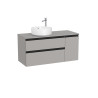 The Gap Pour Lavabo À Gauche 1100 Mm Gris Moyen Mat/Poignées Noires - ROCA A851505547 