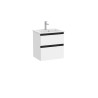 The Gap Unik Compact 2 Tiroirs 500 Mm Blanc Mat/Poignées Noires - ROCA A851494509 