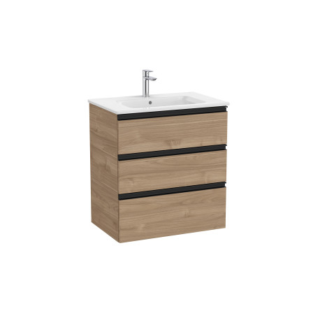 The Gap Unik 3 Tiroirs 700 Mm Noyer/Poignées Noires - ROCA A851485517 