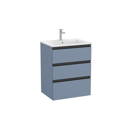 The Gap Unik 3 Tiroirs 600 Mm Bleu Mat/ Poignées Noires - ROCA A851484548 