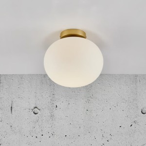 Plafonnier ALTON  Métal-Verre Blanc et Laiton E27 - Nordlux 2010506001