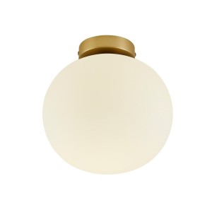 Plafonnier ALTON  Métal-Verre Blanc et Laiton E27 - Nordlux 2010506001