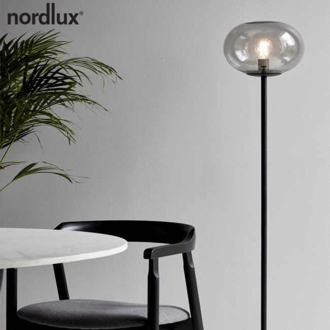ALTON lampadaire Verre et metal Fumé noir E27  - Nordlux 2010514047 
