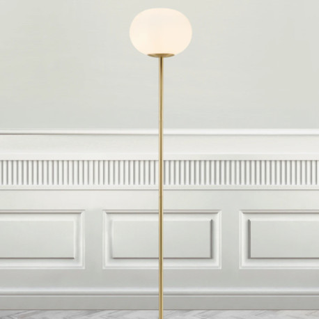 Lampadaire ALTON Métal-Verre Blanc et laiton E27 - Nordlux 2010514001