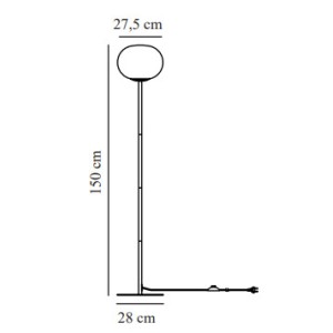 Lampadaire ALTON Métal-Verre Blanc et laiton E27 - Nordlux 2010514001