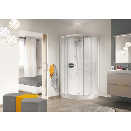 Cabine Kineprime 80 1/4 De Rond Pivotant Bas Transparent Th - KINEDO CA5409TTN 