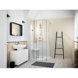 Kinemagic7 Sérénité 100x80 Angle Pivotant Basse Transparent Mécanique - KINEDO KT-1008-ABP-TN2-GSC 