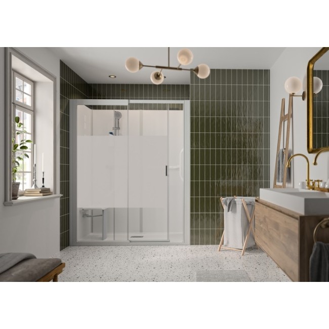 Kinemagic7 Sérénité+ 140x80 Niche Coulissant Haute Dépoli 1 bande Thermostatique - KINEDO KT-1408-NHC-DB3-GSP3 