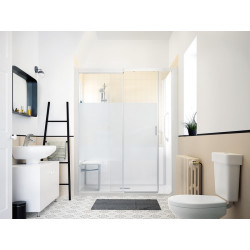 Kinemagic7 Sérénité 170x70 Niche Coulissant Basse Dépoli 1 bande Thermostatique - KINEDO KT-1707-NBC-DB3-GS7 