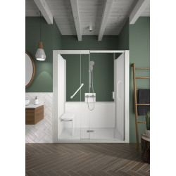 Kinemagic7 Sérénité 170x70 Niche Coulissant Mixte Transparent Thermostatique - KINEDO KT-1707-NMC-TN3-GSB 