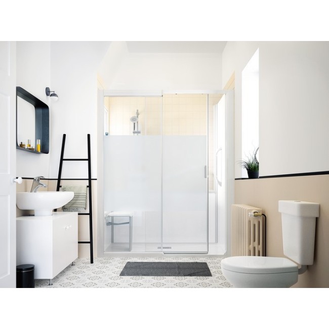 Kinemagic7 Sérénité 170x80 Niche Coulissant Basse Dépoli 1 bande Thermostatique - KINEDO KT-1708-NBC-DB3-GS5 