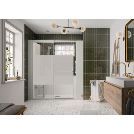 Kinemagic7 Sérénité+ 170x80 Niche Coulissant Mixte Dépoli 1 bande Thermostatique - KINEDO KT-1708-NMC-DB3-GSPV 