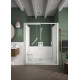 Kinemagic7 Sérénité 170x80 Niche Coulissant Mixte Transparent Thermostatique - KINEDO KT-1708-NMC-TN3-GS9